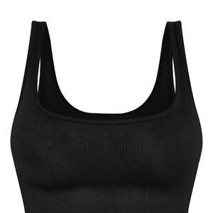 PrettyLittleThing Black Ribbed Scoop Brami